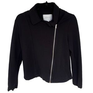 Amour Vert Black Kala Ponte asymmetric Moto Zip Jacket Organic Cotton medium